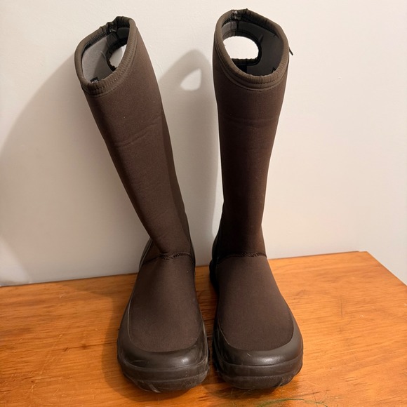BOGS Waterproof Tall Boots Women's Dark Brown Size 8 Neoprene Rubber - Picture 4 of 8
